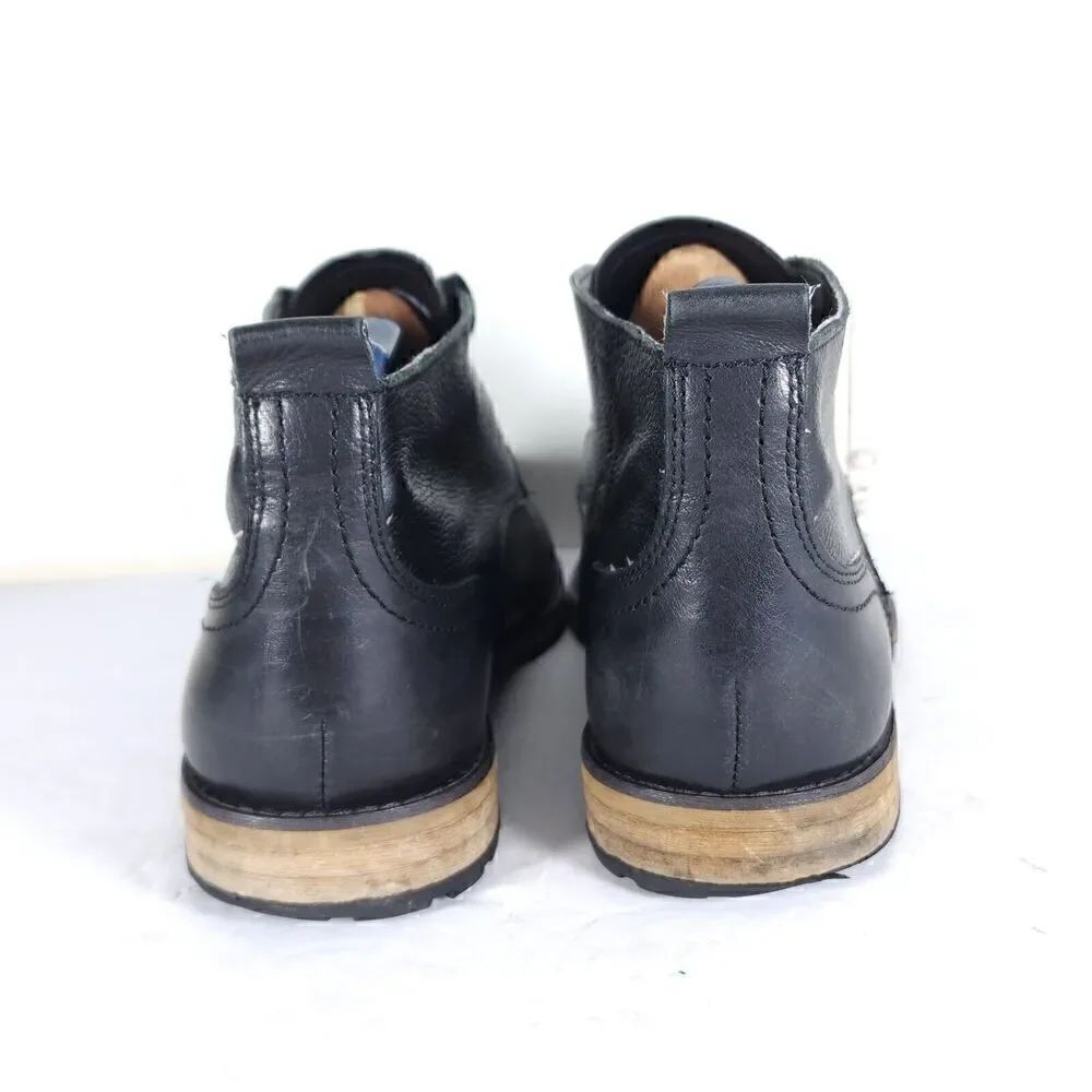 Andrew Marc Men's Nykanel US 11 Black Leather Lace-Up Ankle Chukka Boots - Picture 11 of 14